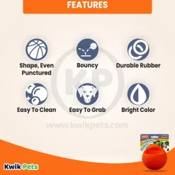 Nylabone Power Play Basketball B-Ball Gripz Dog Toy Medium/Wolf - Up To 35 lbs 4.5-in