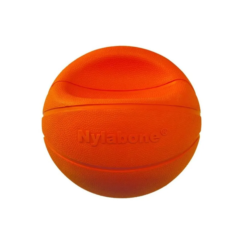 Nylabone Power Play Basketball B-Ball Gripz Dog Toy Medium/Wolf - Up To 35 lbs 4.5-in