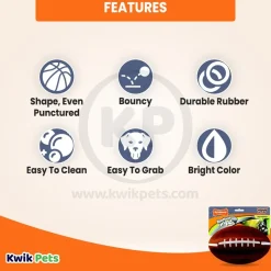 Nylabone Power Play Football Gripz Dog Toy Large/Giant - Up To 50 lbs 8.5-in