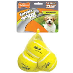 Nylabone Power Play Tennis Gripz Balls Dog Toy Medium/Wolf - Up To 35 lbs