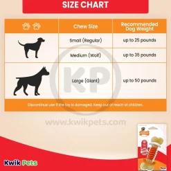 Nylabone PRO Action Dental Power Chew Durable Dog Toy Bacon Flavor Orange Medium/Wolf - Up To 35 lbs
