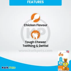 Nylabone Puppy Chew Ring Bone Teething Toy Chicken XS/Petite - Up To 15 lbs