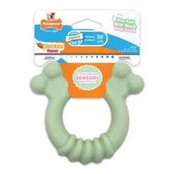 Nylabone Puppy Chew Sensory Material Teething Ring Toy Chicken Small/Regular - Up To 25 Ibs
