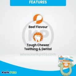 Nylabone Puppy Chew Sensory Material Teething Ring Toy Chicken Small/Regular - Up To 25 Ibs