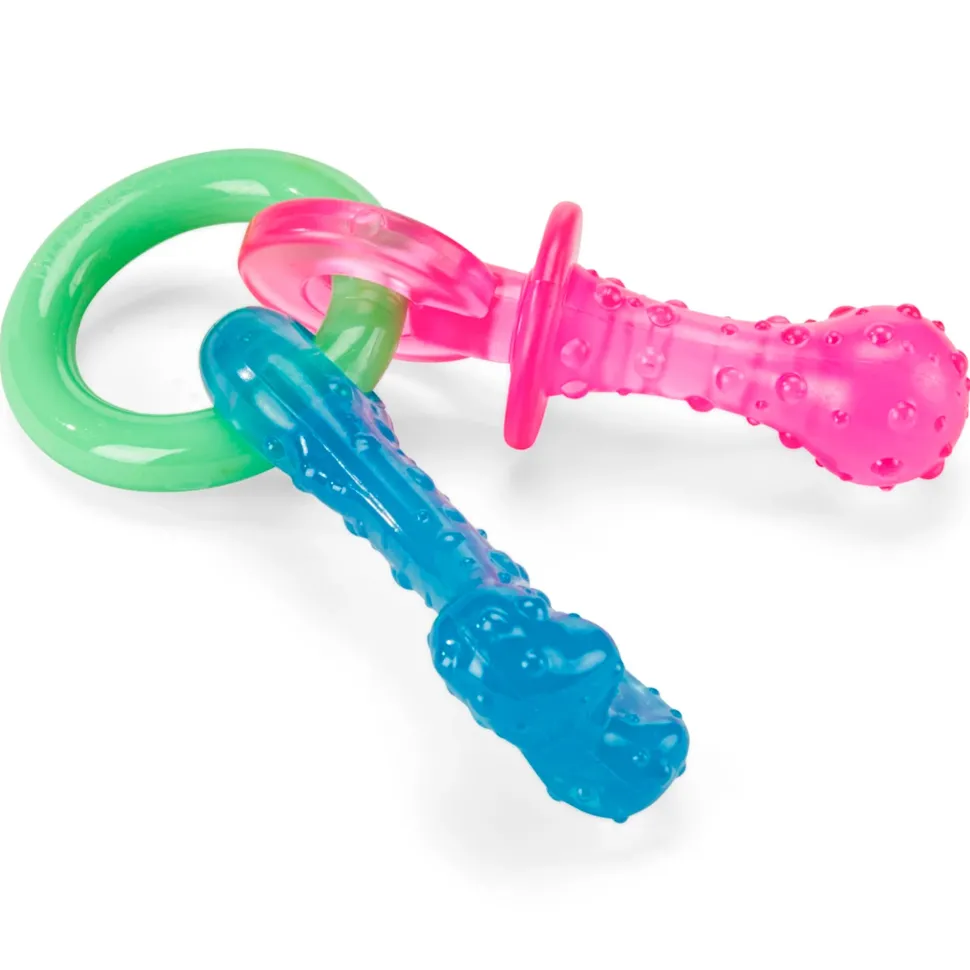 Nylabone Puppy Chew Teething Pacifier Toy Bacon Small/Regular - Up To 25 lbs