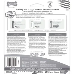 Nylabone Puppy Starter Kit Dog Chew Toys & Treat Chicken & Bacon Small/Regular - Up To 25 Ibs 3 Count