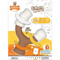 Nylabone Strong Chew Marshmallow Stick Dog Toy Toasted Marshmallow & Peanut Butter Large - Up to 50 lbs
