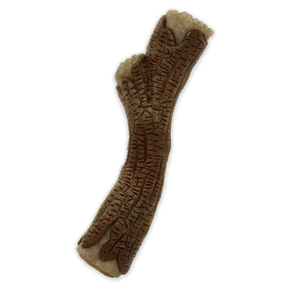 Nylabone Strong Chew Real Wood Dog Stick Toy Bacon Medium/Wolf - Up To 35 lbs