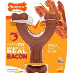 Nylabone Strong Chew Wishbone Real Bacon Dog Chew Toy Large - Up to 50 lbs