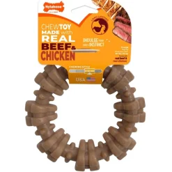 Nylabone Strong Textured Ring Real Beef & Chicken Dog Toy XL/Souper - 50+ lbs