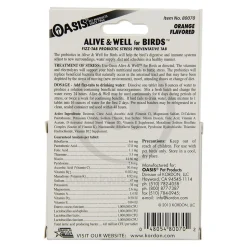 Oasis Alive & Well Probiotic Orange Flavor Fizz-Tablets for Birds 6 Count