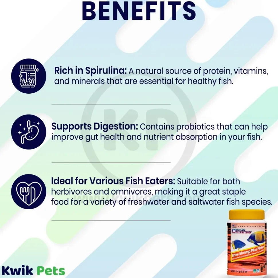 Ocean Nutrition Brine Shrimp Plus Flakes Fish Food 5.5-oz