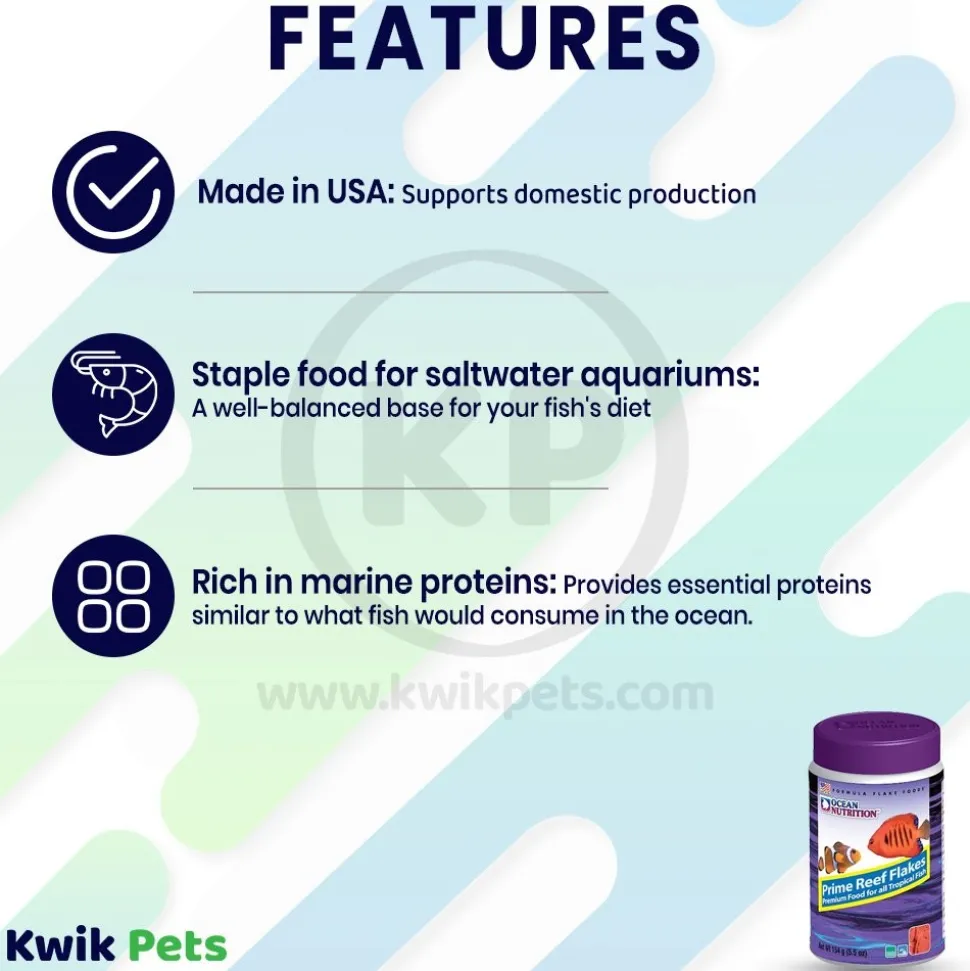 Ocean Nutrition Prime Reef Flakes Fish Food 5.5-oz