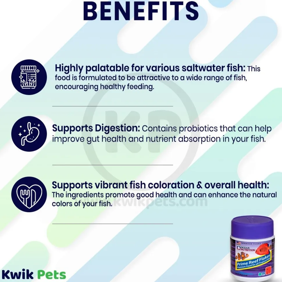 Ocean Nutrition Prime Reef Flakes Fish Food 1.2-oz