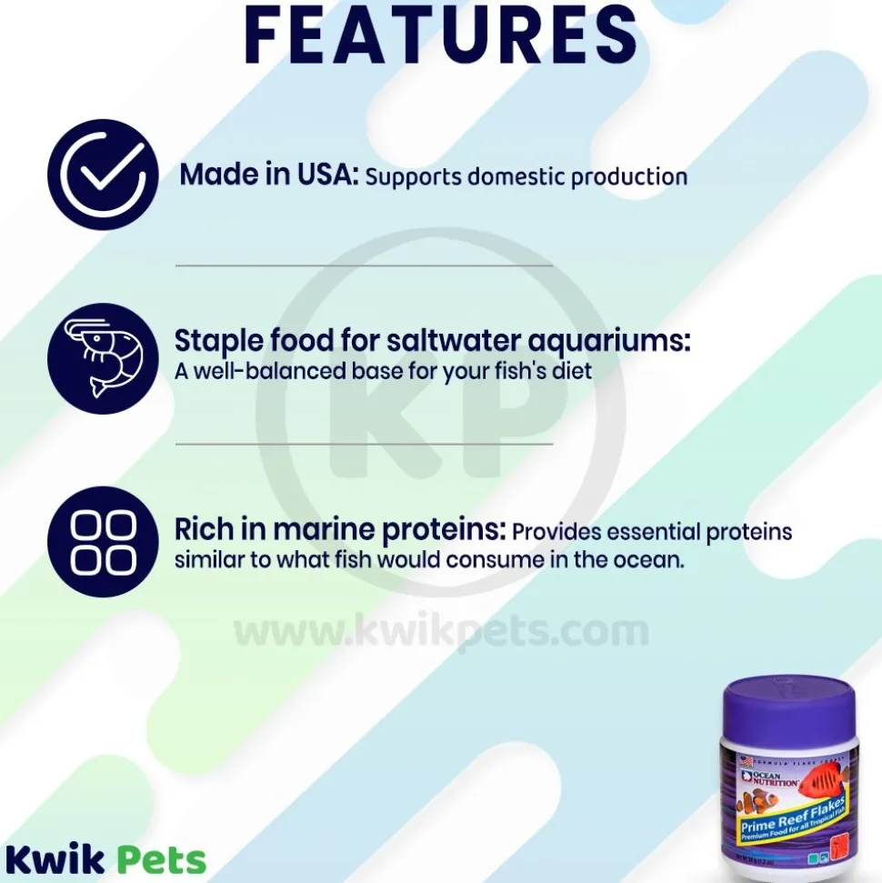 Ocean Nutrition Prime Reef Flakes Fish Food 1.2-oz