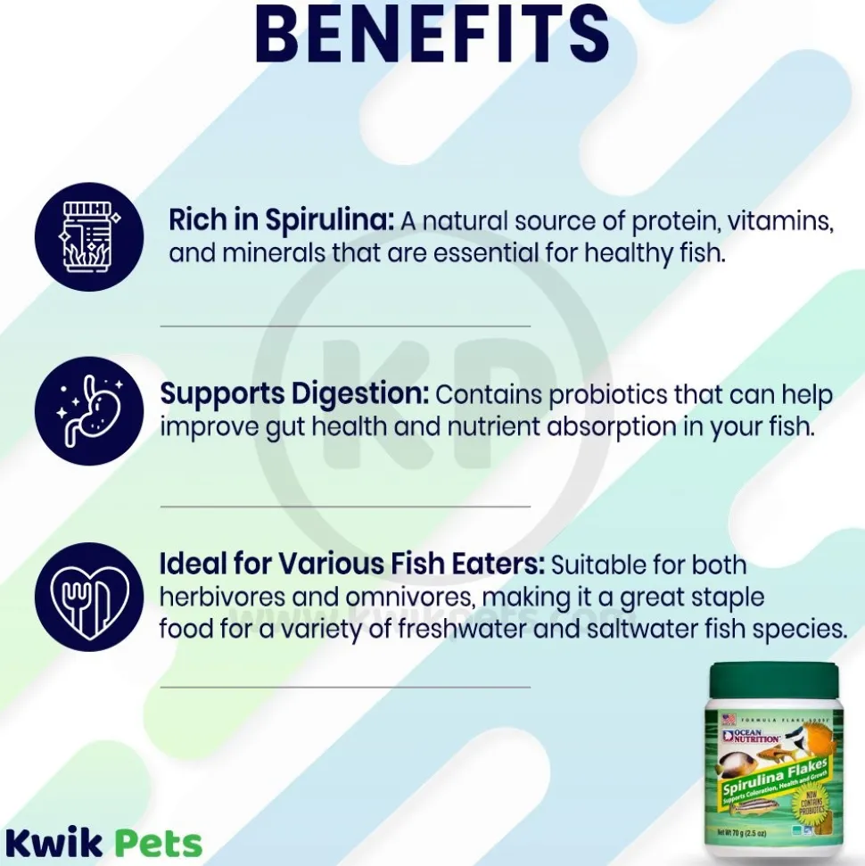 Ocean Nutrition Spirulina Flakes Fish Food 2.5-oz