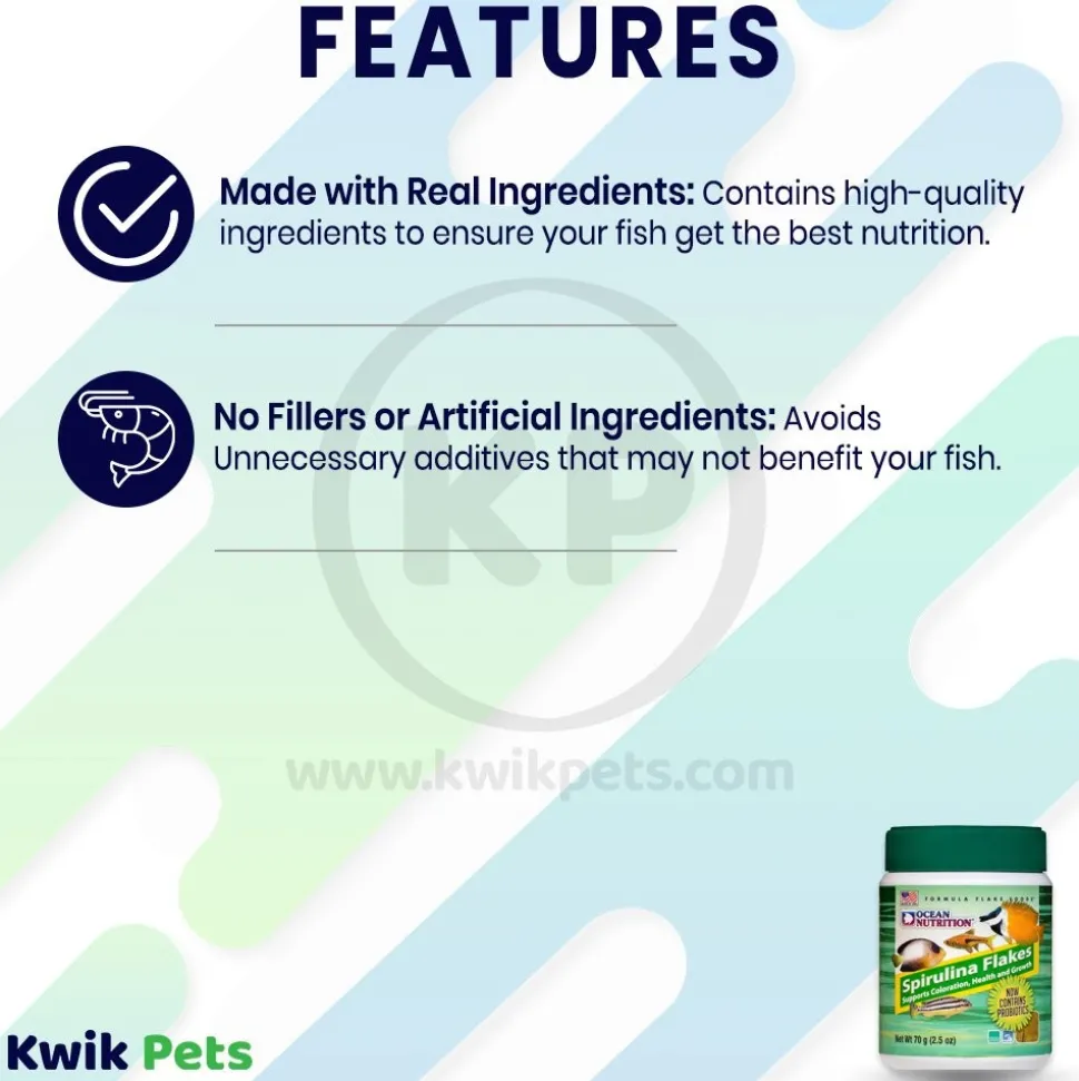 Ocean Nutrition Spirulina Flakes Fish Food 2.5-oz