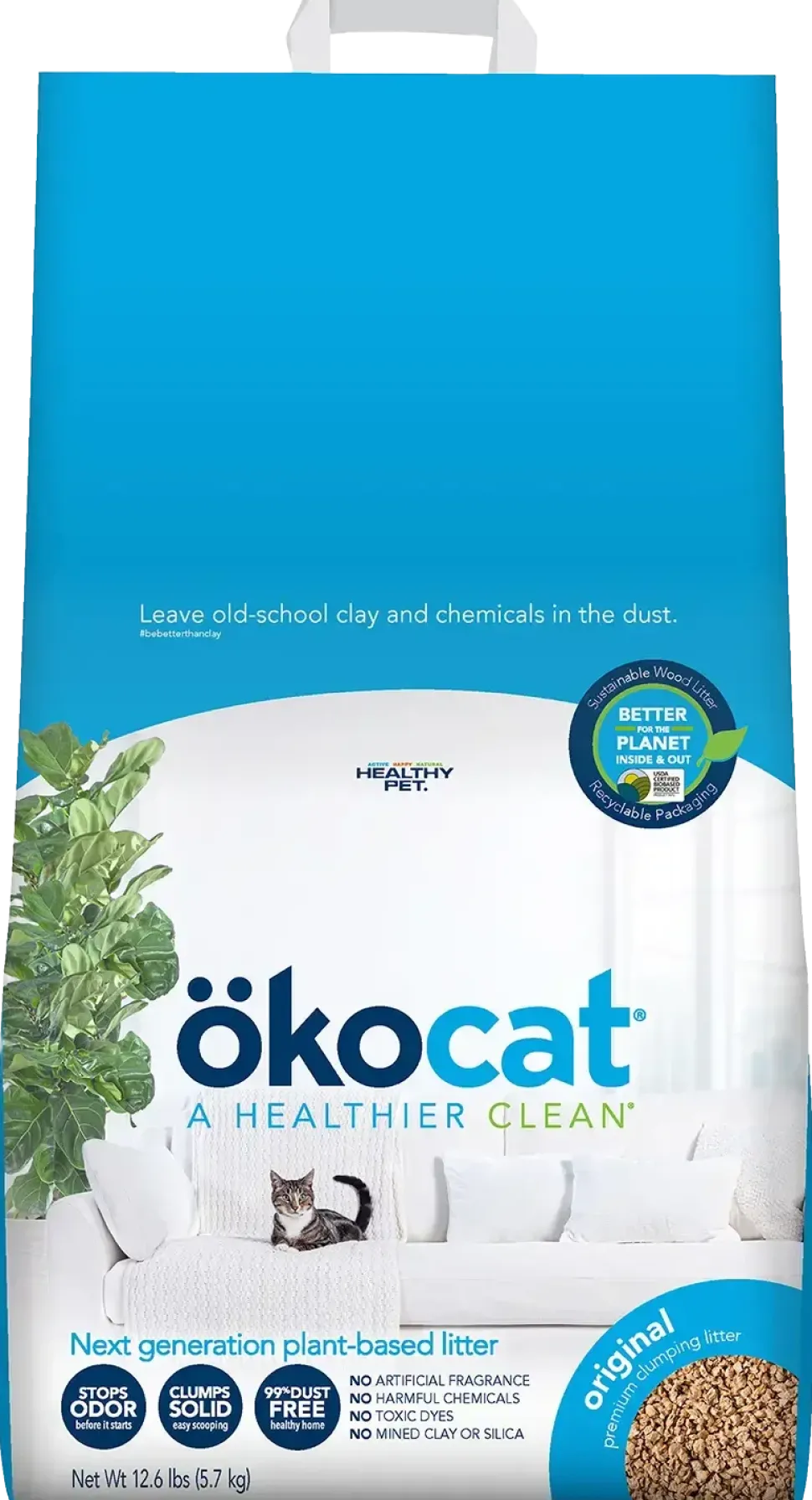 Okocat Original Premium Clumping Wood Cat Litter 12.6-lb