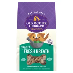 Old Mother Hubbard by Wellness Classic Mother's Solutions Minty Fresh Breath Natural Mini Oven-Baked Biscuits Dog Treats 20-oz