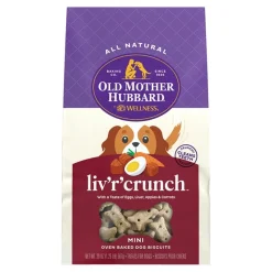 Old Mother Hubbard by Wellness Classic Liv'R'Crunch Natural Mini Oven-Baked Biscuits Dog Treats 20-oz