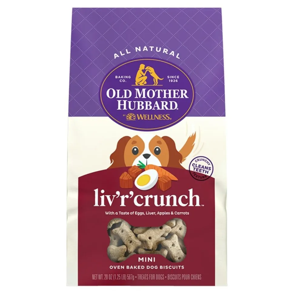 Old Mother Hubbard by Wellness Classic Liv'R'Crunch Natural Mini Oven-Baked Biscuits Dog Treats 20-oz
