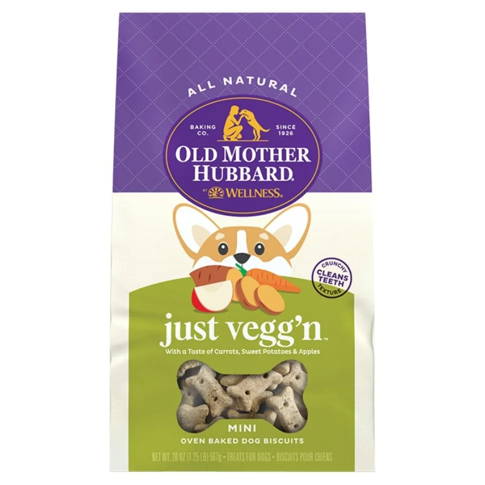 Old Mother Hubbard by Wellness Classic Just Vegg'N Natural Mini Oven-Baked Biscuits Dog Treats 20-oz