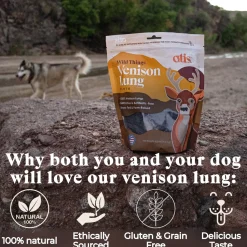 O.T.I.S. Wild Things Dog Treat Filets Venison Lung 4-oz