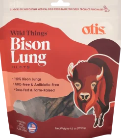 O.T.I.S. Wild Things Dog Treat Filets Bison Lung 4-oz