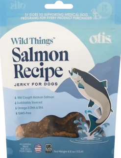 O.T.I.S. Wild Things Jerky Dog Treats Salmon Recipe 4-oz