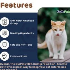 OurPets 100% Catnip Filled Fish 'Annette' Cat Toy Blue