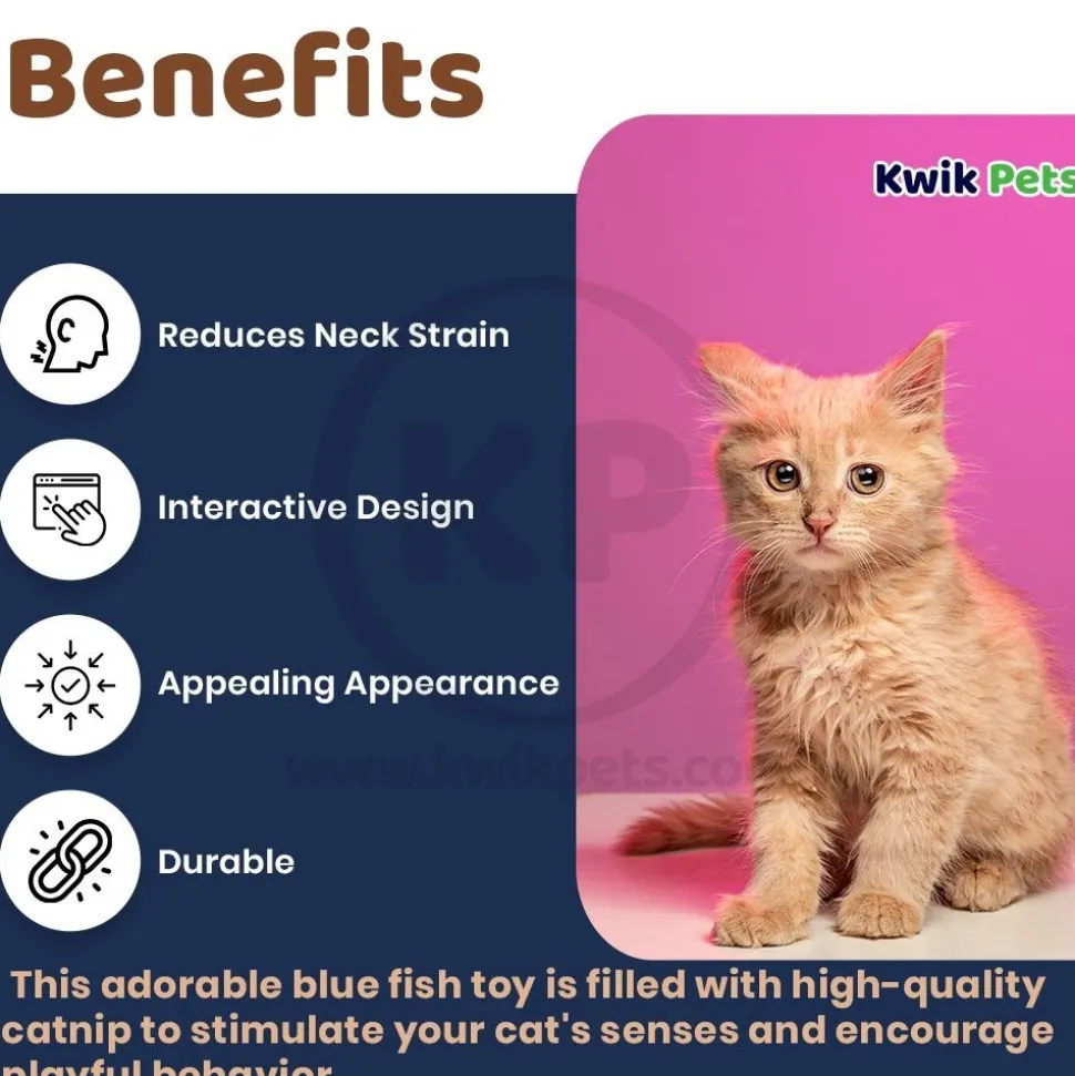OurPets 100% Catnip Filled Fish 'Annette' Cat Toy Blue
