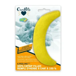 OurPets Cosmic Cat - Banana - A-peeling 100% Catnip Filled Cat Toy Yellow