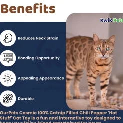 OurPets Cosmic 100% Catnip Filled Chili Pepper 'Hot Stuff' Cat Toy Red & Green