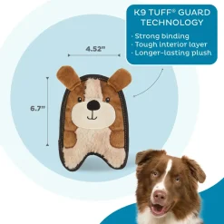 Outward Hound Durablez Puppy Squeaky Plush Dog Toy Brown Extra Small