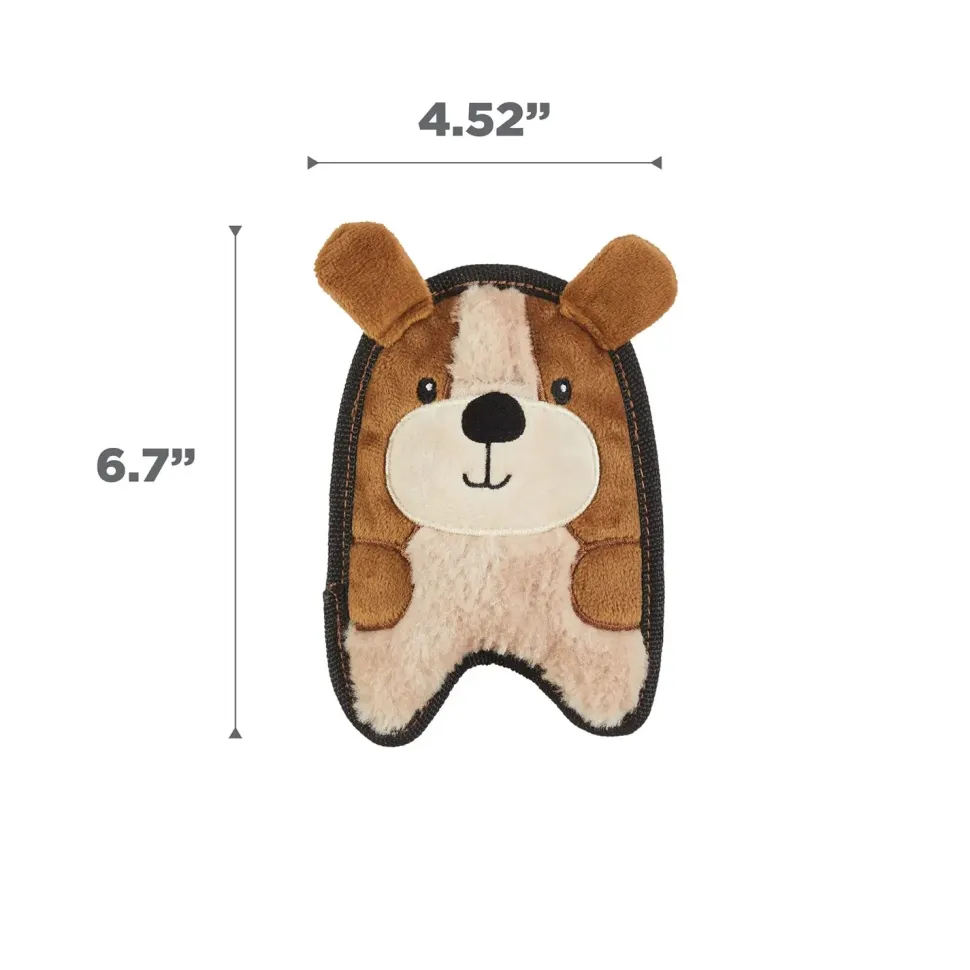 Outward Hound Durablez Puppy Squeaky Plush Dog Toy Brown Extra Small