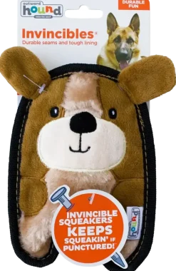 Outward Hound Durablez Puppy Squeaky Plush Dog Toy Brown Extra Small