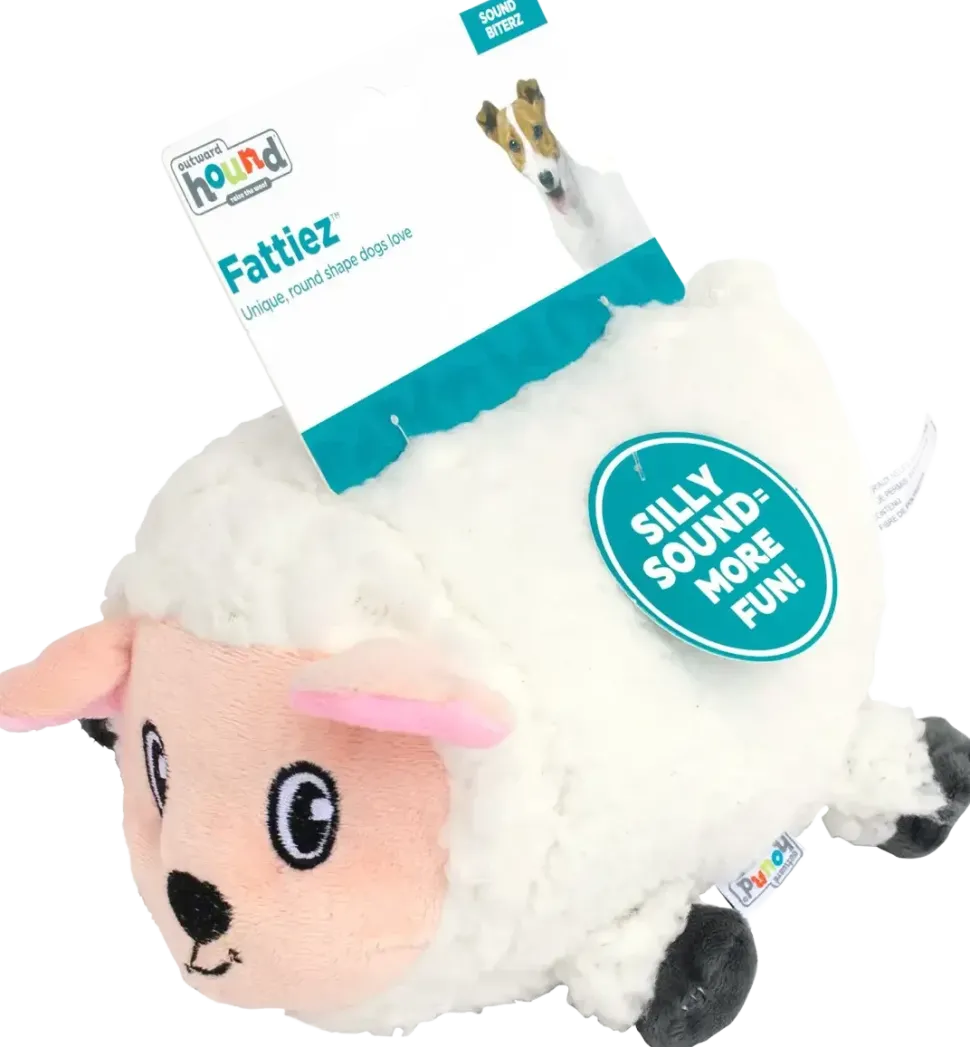 Outward Hound Fattiez Sheep Plush Dog Toy White Medium