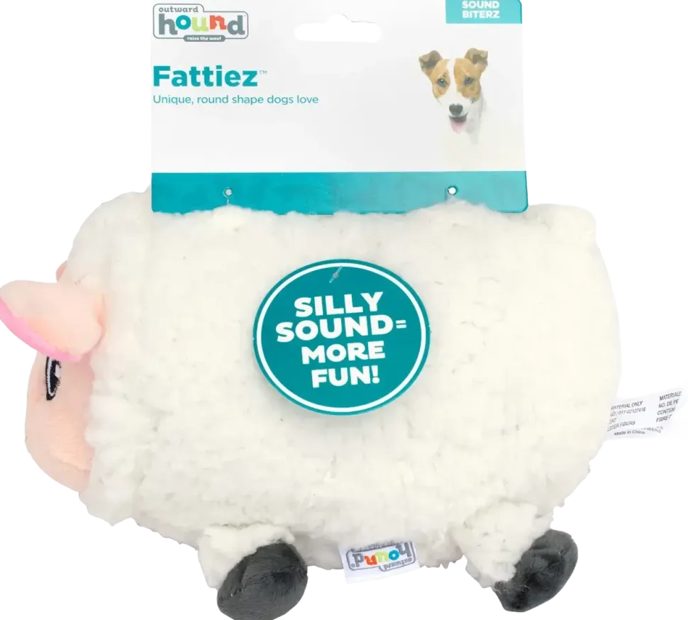 Outward Hound Fattiez Sheep Plush Dog Toy White Medium