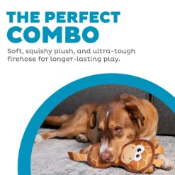 Outward Hound Fire Biterz Giraffe Firehose Plush Dog Toy Brown Medium