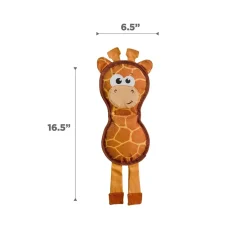 Outward Hound Fire Biterz Giraffe Firehose Plush Dog Toy Brown Medium