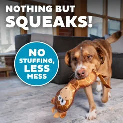 Outward Hound Fire Biterz Giraffe Firehose Plush Dog Toy Brown Medium