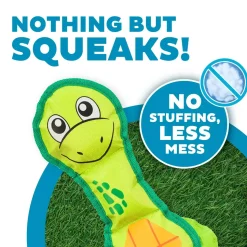 Outward Hound Fire Biterz Turtle Plush Interactive Dog Toy Green Medium