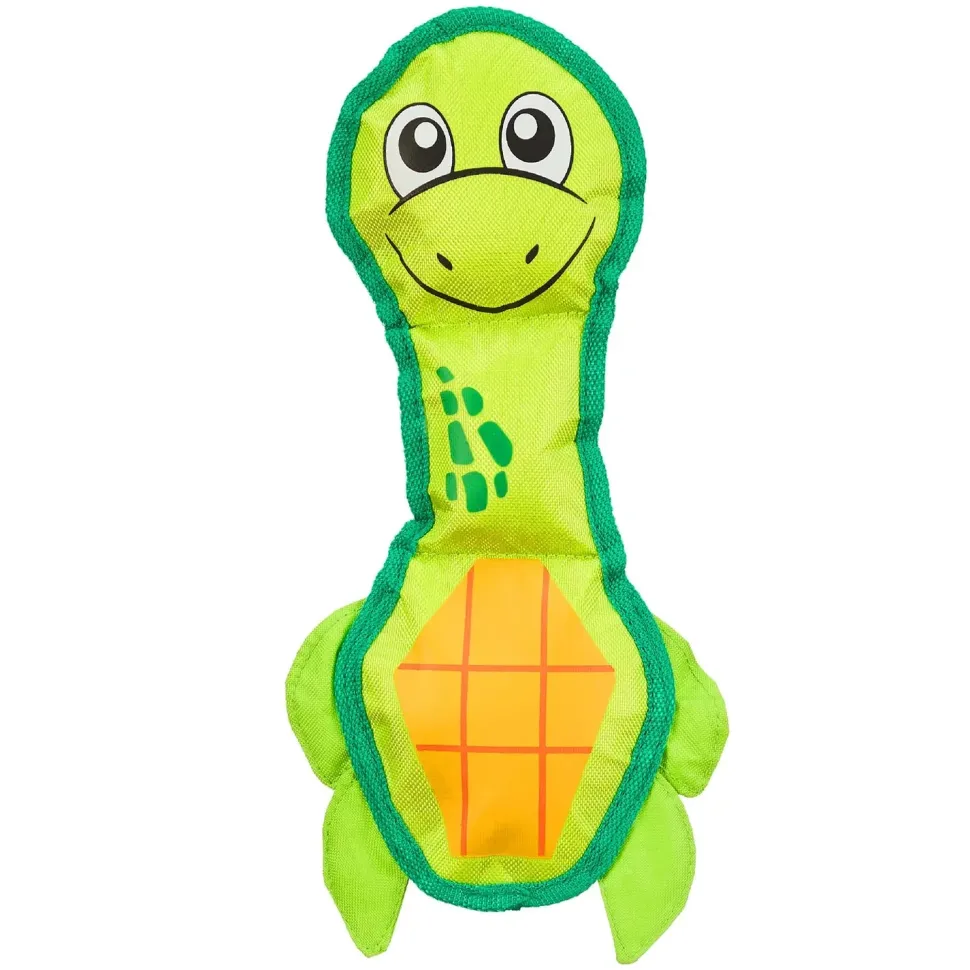 Outward Hound Fire Biterz Turtle Plush Interactive Dog Toy Green Medium