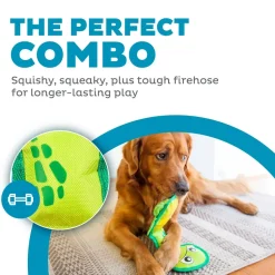 Outward Hound Fire Biterz Turtle Plush Interactive Dog Toy Green Medium
