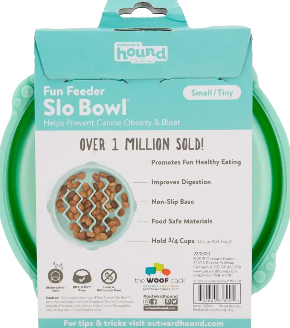 Outward Hound Fun Feeder Interactive Dog Bowl Slow Feeder Mint Extra Small
