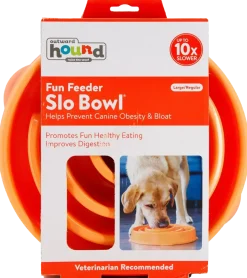 Outward Hound Fun Feeder Interactive Dog Bowl Slow Feeder Orange Large
