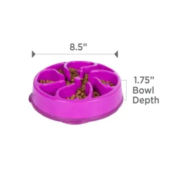 Outward Hound Fun Feeder Interactive Dog Bowl Slow Feeder Purple Small