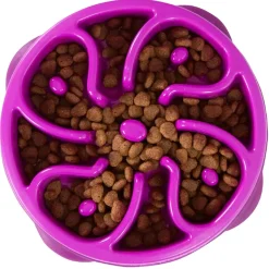 Outward Hound Fun Feeder Interactive Dog Bowl Slow Feeder Purple Small