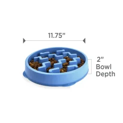 Outward Hound Fun Feeder Interactive Dog Bowl Slow Feeder Blue Large