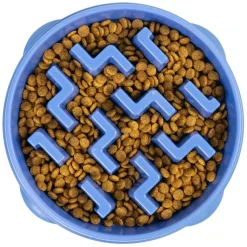 Outward Hound Fun Feeder Interactive Dog Bowl Slow Feeder Blue Large